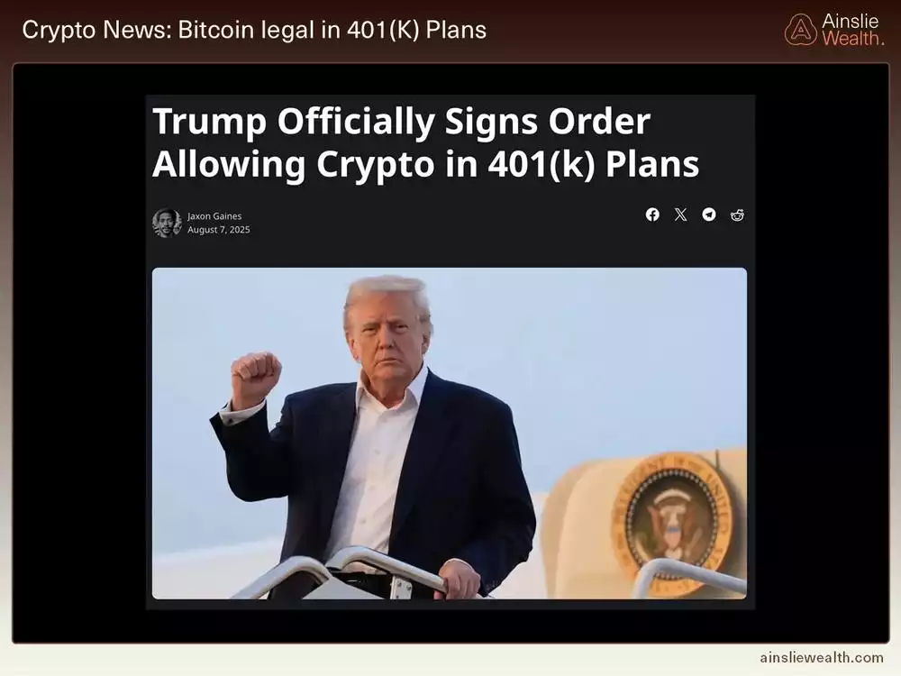 Crypto News - Bitcoin Legal in 401(k) Plans - August 2025 Crypto News - Bitcoin Legal in 401(k) Plans - August 2025